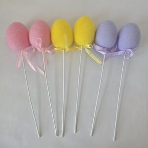 Pastel Easter Egg Picks – Set of 6 / Floral Picks / Spring Decor / Easter Tree